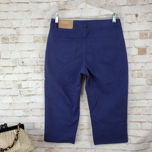 NWT Coldwater Creek Sz P4 Petite Navy Blue Natural Fit Cropped Denim Jeans Pants - Picture 4 of 11